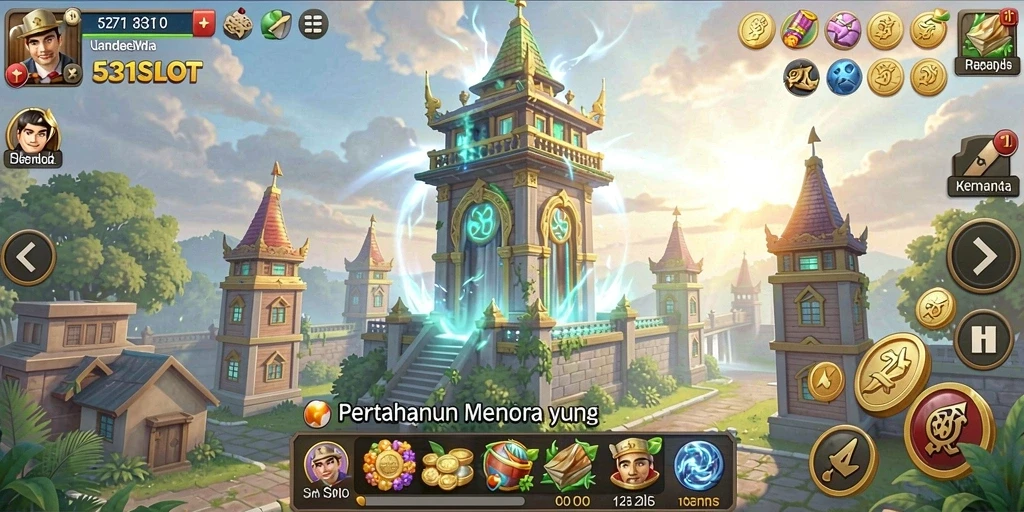 Tampilan menarik dari gameplay Tower Defense di 531SLOT.