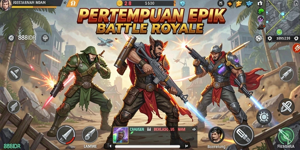Tangkapan layar menunjukkan aksi seru di arena Battle Royale.