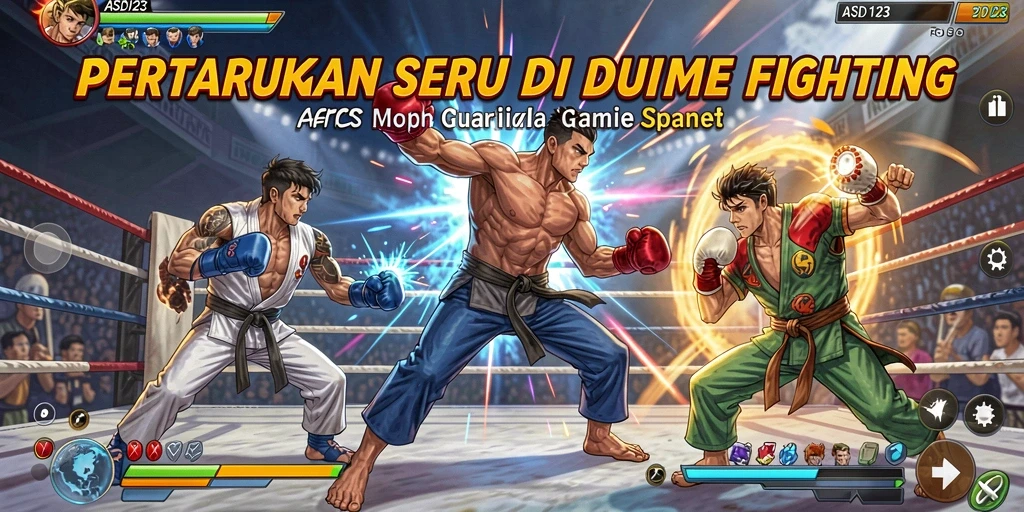Tampilan aksi pertarungan epik dari gameplay ASD123.