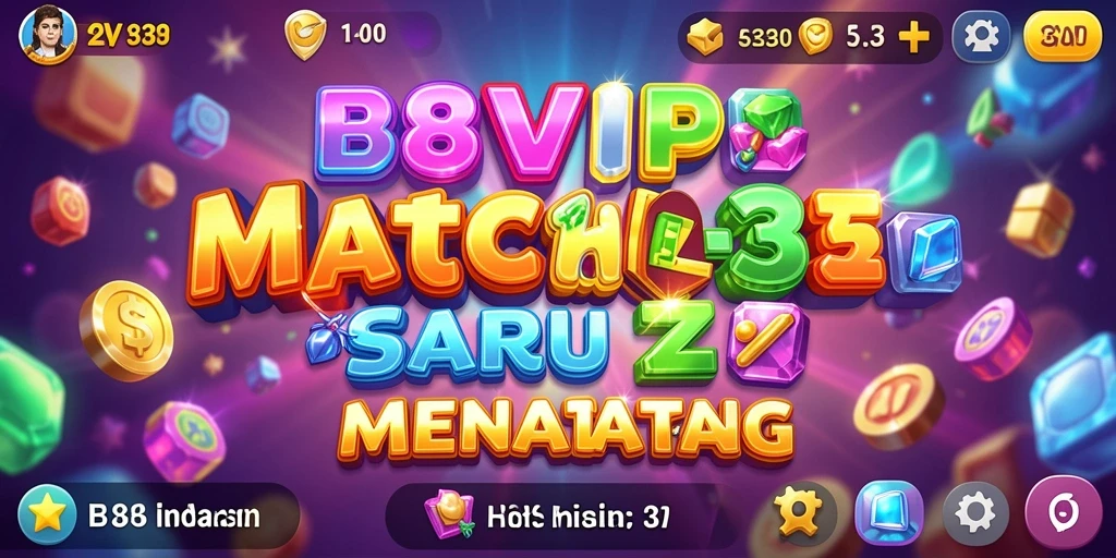 Tampilan gameplay B8VIP dengan berbagai batu permata berwarna-warni.