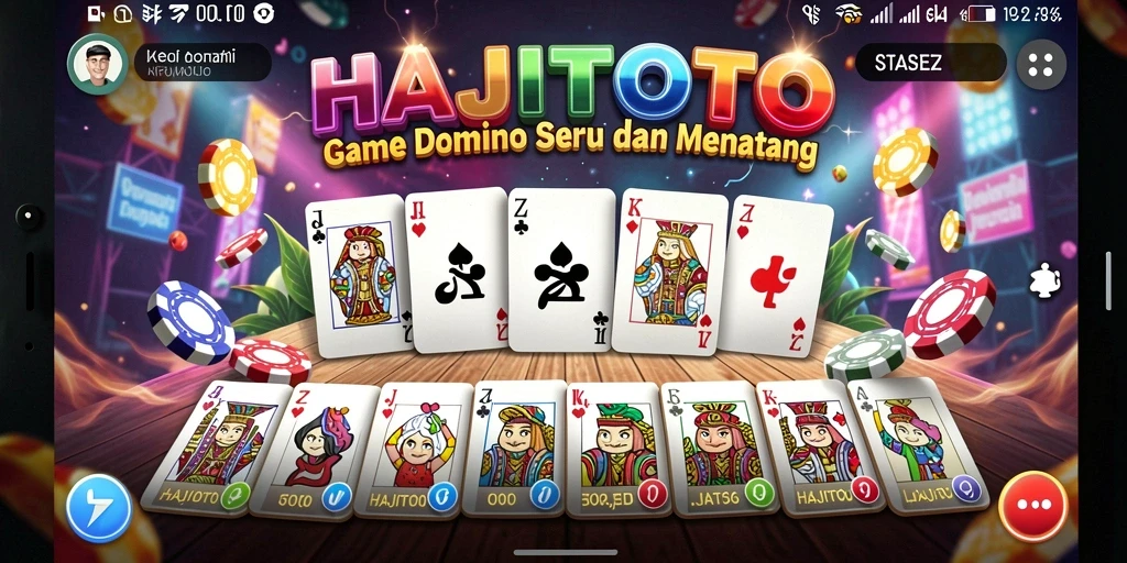 Tampilan gameplay seru dalam permainan domino HAJITOTO.