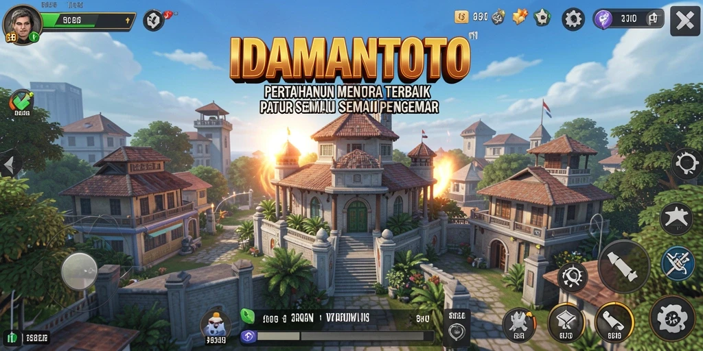 Tampilan gameplay menegangkan di IDAMANTOTO dengan strategi Tower Defense.