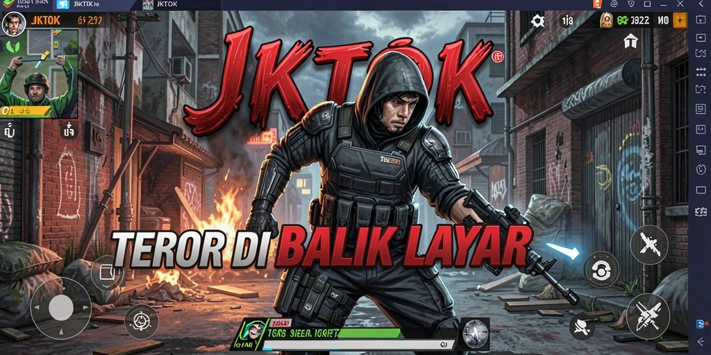Screenshot gameplay JKTOK yang menampilkan suasana Horror yang menyeramkan.