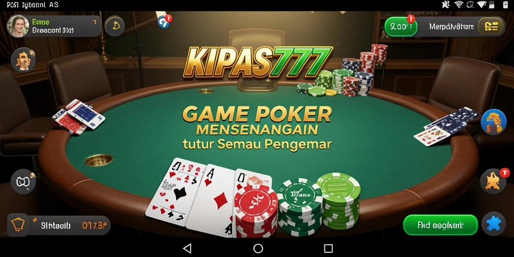 Tampilan gameplay KIPAS777 yang menarik dan interaktif untuk poker.