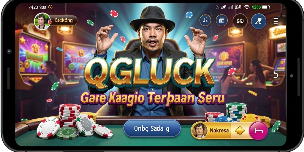 Tampilan gameplay QGLUCK dengan suasana kasino yang menawan.