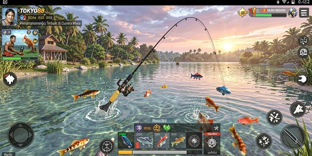 Tangkapan ikan yang menakjubkan dalam gameplay TOKYO88.