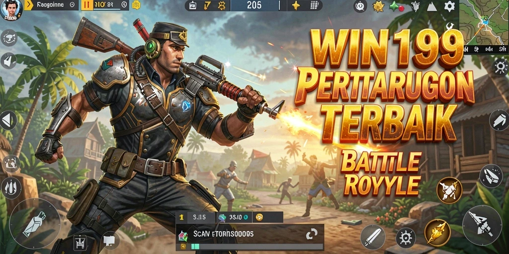 Tampilan menegangkan dari gameplay Battle Royale di WIN199.